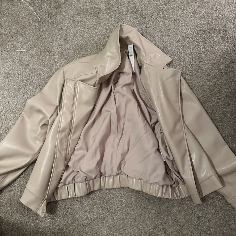 Chico's Cream Leather Jacket